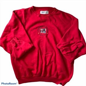 Vintage Y2K 90's Red Norwegian Crown Cruise Crewneck Sweatshirt XL